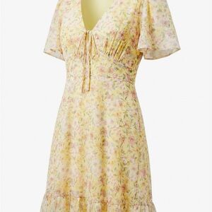 Gianni Bini Yellow Floral Midi Dress